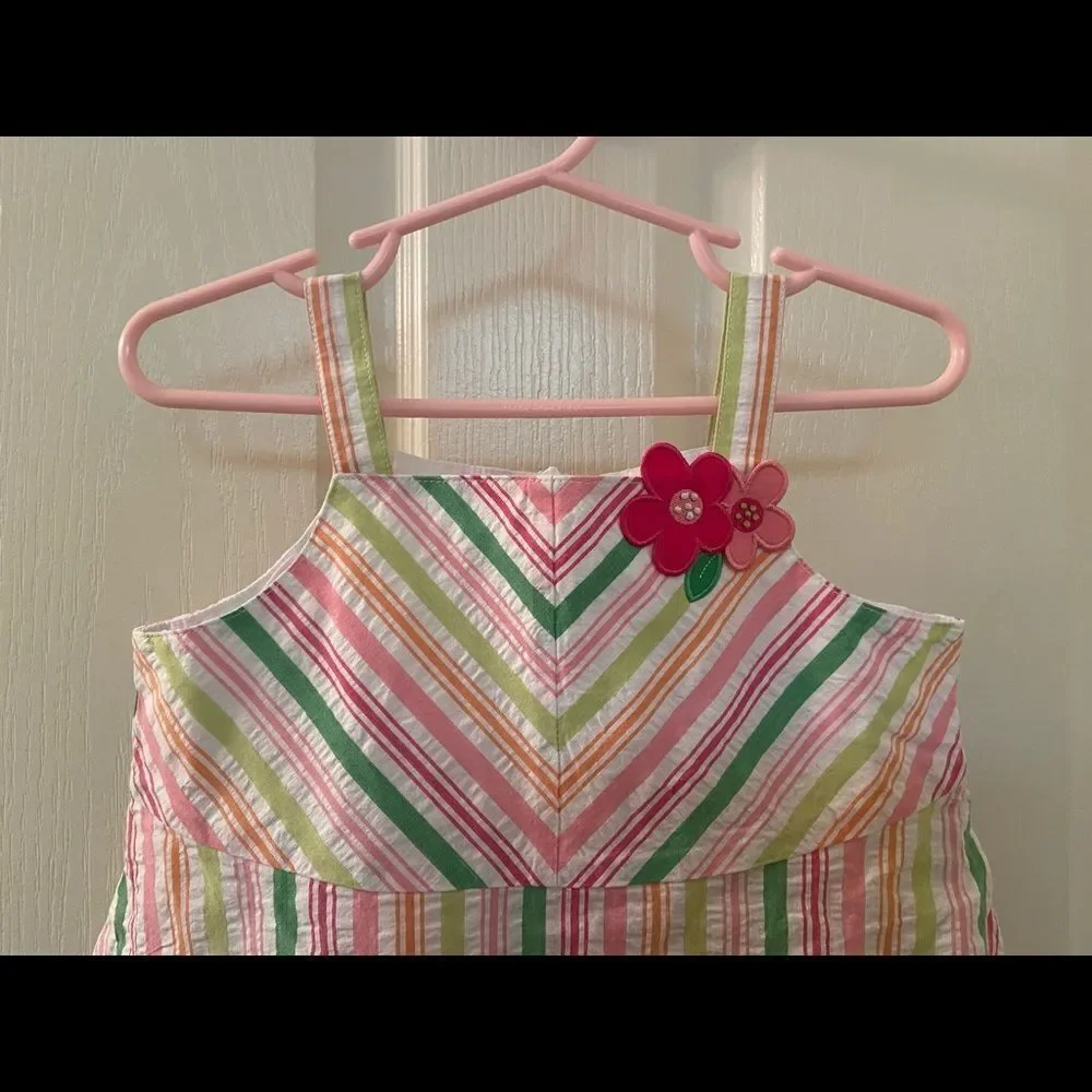 Gymboree Spring Fun Striped Seersucker Corsage Romper Size 3T NWT